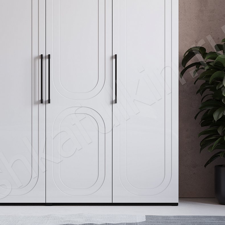 Шкаф Лантерри Белый Скандинавский 3х створчатые Спальня Для вещей 2