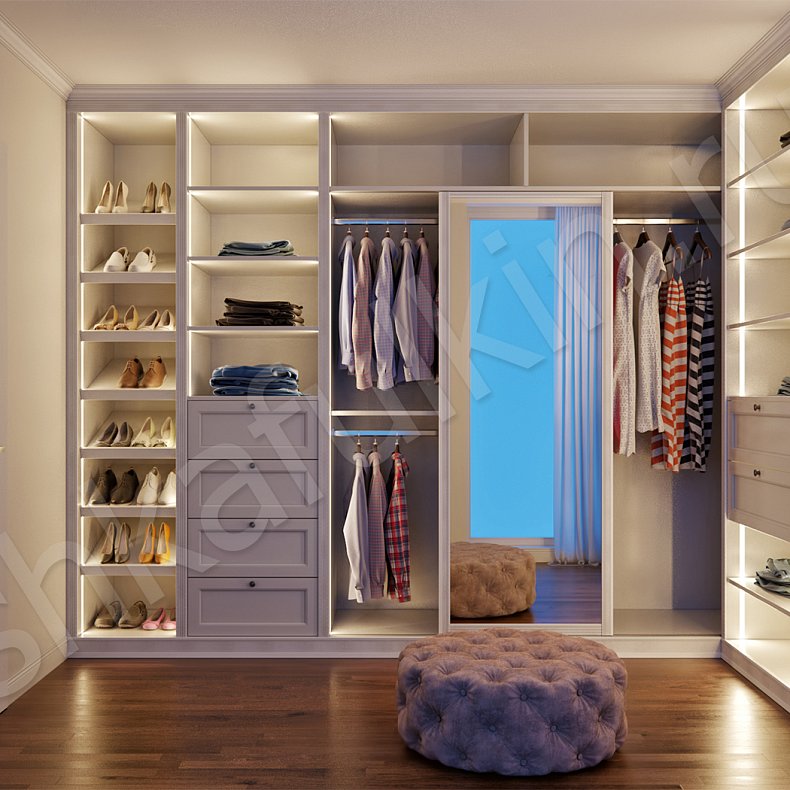 Гардеробная Мая Белый Классика  Гардеробная  5