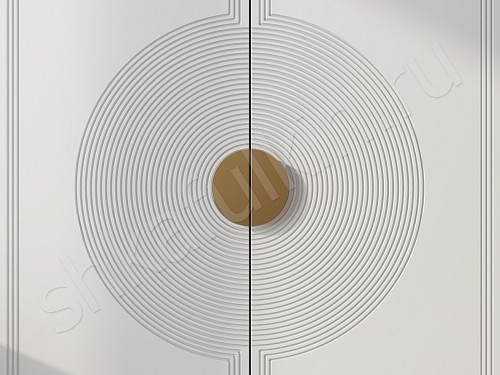 Изображение цвета Тумба Ришелье Белый Золото Светлые Неоклассика 2х створчатые Спальня Для вещей