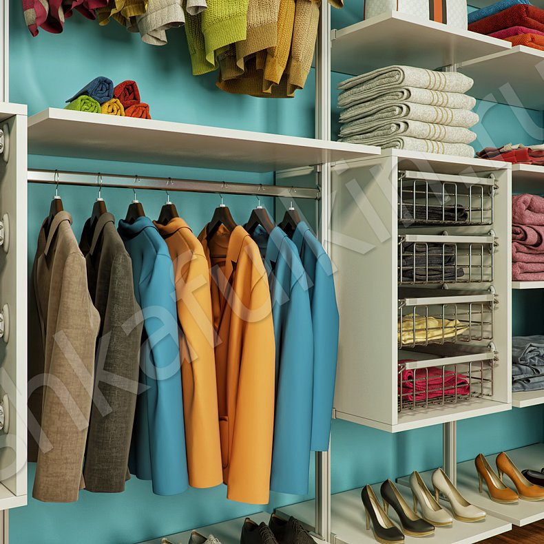 Изображение Гардеробная Бриз Светлые Белый Скандинавский Гардеробная Для вещей 4