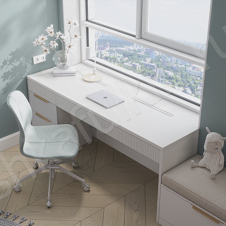 Изображение Детская Скаволлини Белый Неоклассика 2х створчатые Детская Для вещей 4