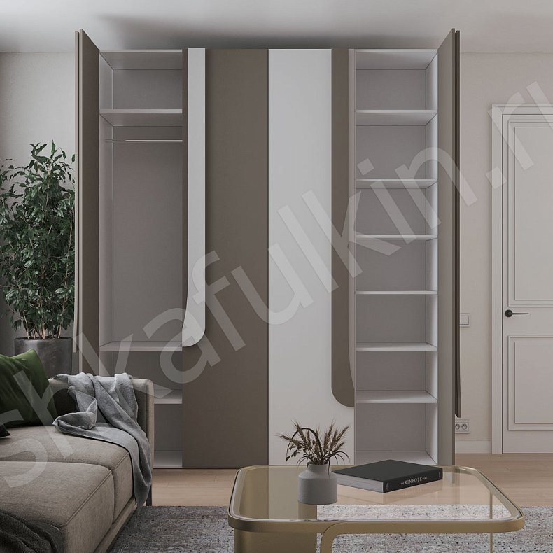 Шкаф Тигго Темные Светлые Коричневый Черный Скандинавский 4х створчатые Гостиная Для вещей Для белья 6