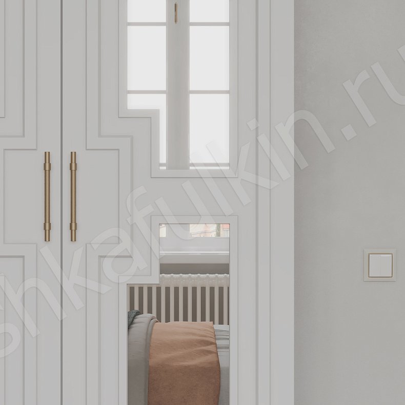 Шкаф Мадонна Белый Неоклассика 4х створчатые Спальня Для вещей 3