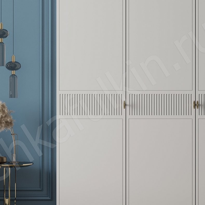 Изображение Шкаф Кликер Белый Светлые Серый Минимализм 4х створчатые Спальня Для вещей 8