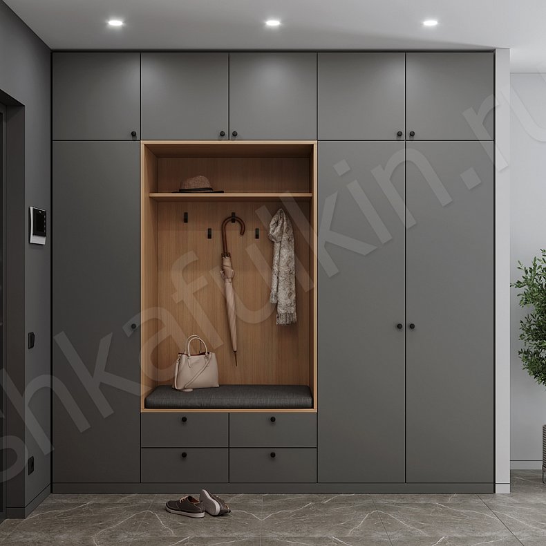 Изображение Прихожая Зорро Темные Светлые Серый Коричневый Черный Минимализм 3х створчатые Прихожая Для вещей 2