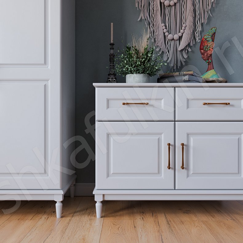 Изображение Гарнитур Бохо Белый Светлые Этнический 2х створчатые Спальня Для белья Для вещей 2