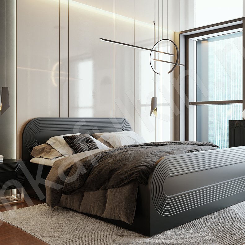 Гарнитур Дзен Черный Темные Современный 4х створчатые Спальня Для белья Для декора Для вещей 3