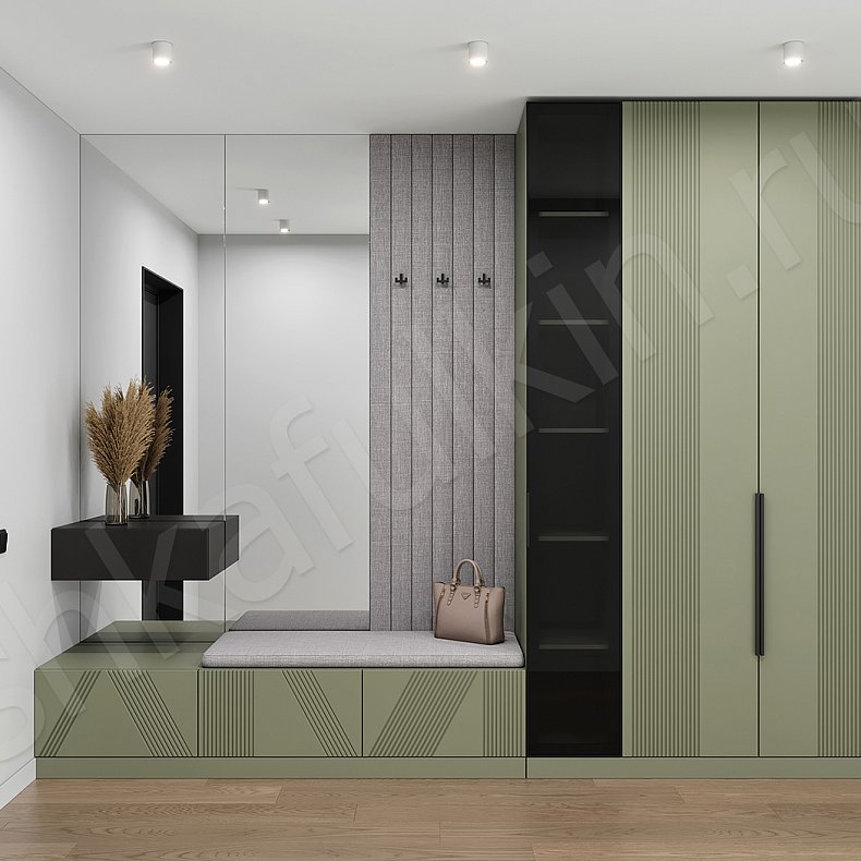 Прихожая Клеопатра Черный Светлые Серый Современный 2х створчатые Прихожая Для вещей 1