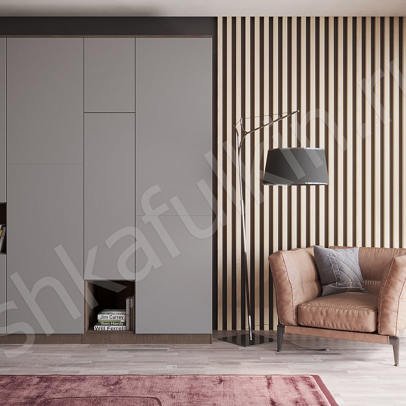 Изображение Шкаф Денди Темные Светлые Серый Коричневый Белый Скандинавский 4х створчатые Спальня Для вещей Для белья 2