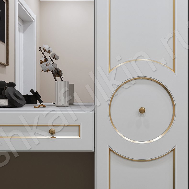 Прихожая Беатрис Светлые Белый Неоклассика 4х створчатые Прихожая Для вещей 2