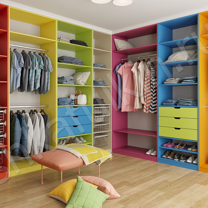Гардеробная Фантазия Цветной Современный  Гардеробная 