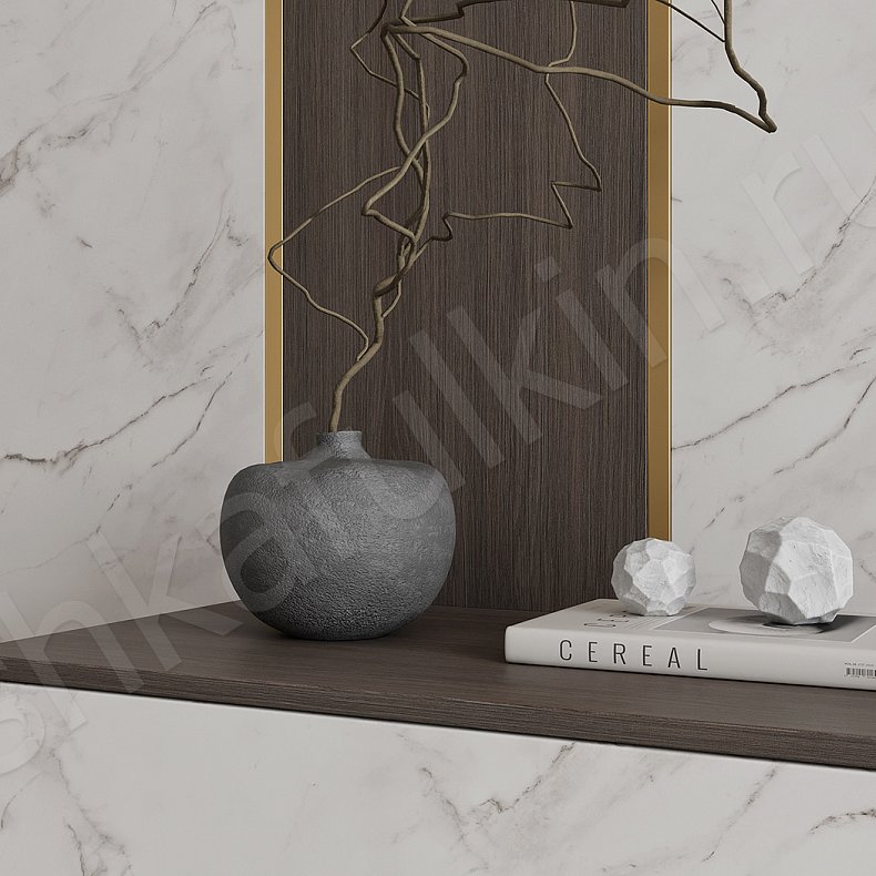 Изображение Стеновая панель и тумба Тангенс Светлые Древесный Белый Современный Гостиная Под ТВ 4