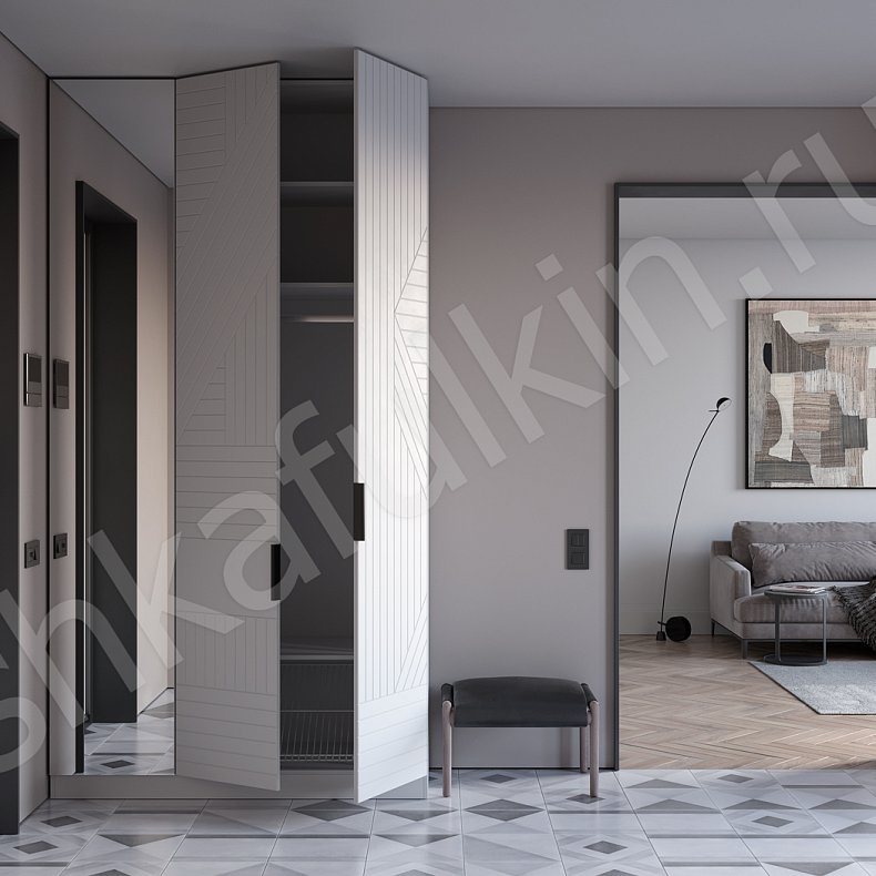 Изображение Прихожая Салли Белый Светлые Минимализм 2х створчатые Прихожая Для вещей 2