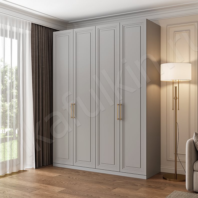 Изображение Шкаф Эстель Цветной Синий Неоклассика 4х створчатые Гостиная Для вещей 9