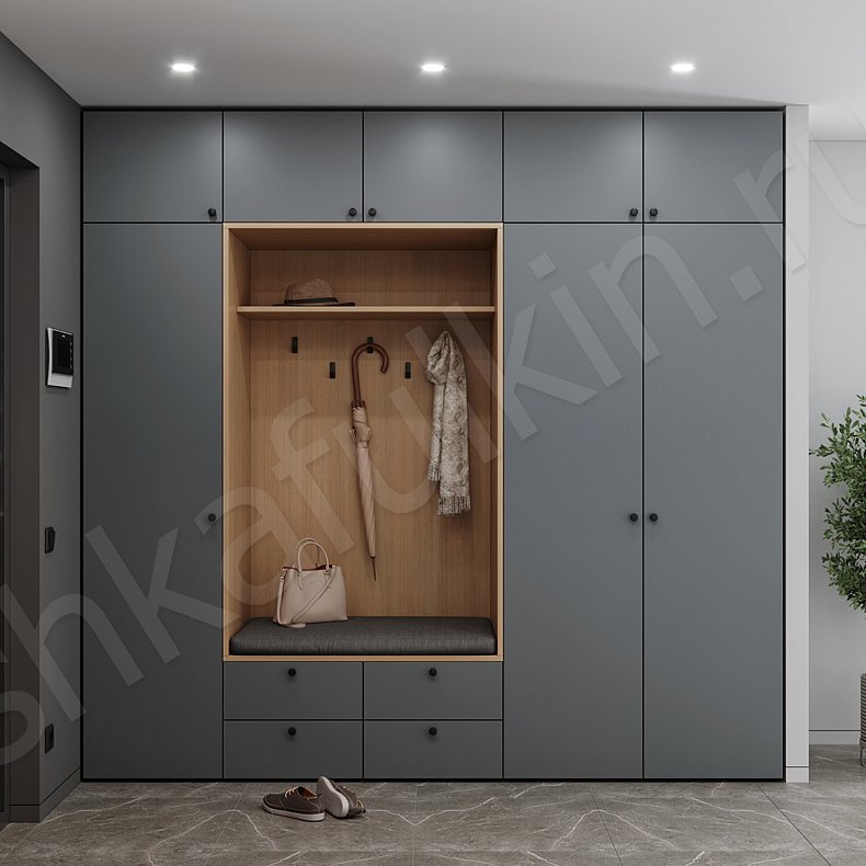 Изображение Прихожая Зорро Темные Светлые Серый Коричневый Черный Минимализм 3х створчатые Прихожая Для вещей 1