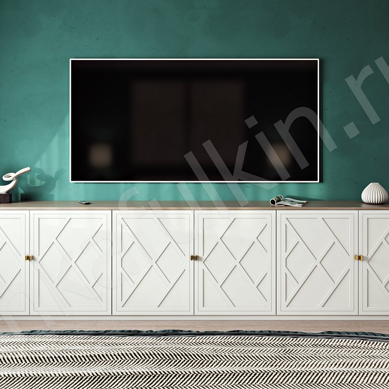 Изображение Гарнитур Эверест Белый Светлые Неоклассика 4х створчатые Спальня Для белья Для книг Для вещей 2