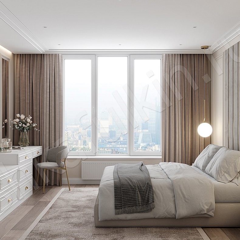 Гарнитур Агата Белый Неоклассика 2х створчатые Спальня Для белья Для вещей 1