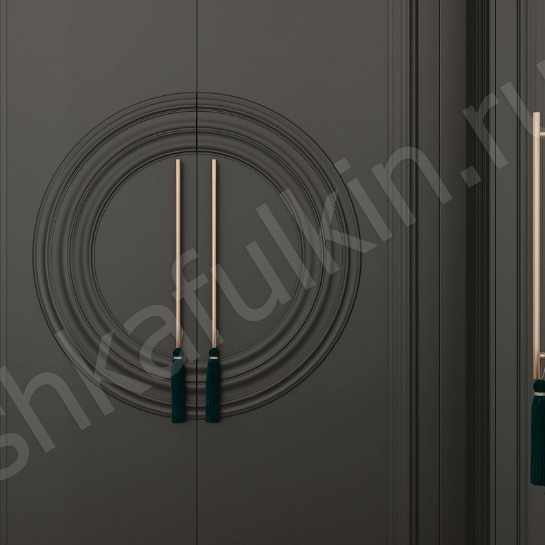 Угловой шкаф Санмарино Черный Темные Неоклассика 6и створчатые Спальня Для вещей 4