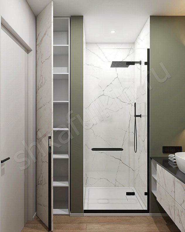 Изображение Мебель в ванную Каррара Светлые Белый Современный Для вещей 5