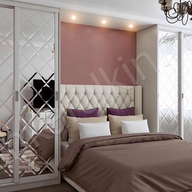 Корпусный шкаф-купе Фацет Белый Классика 2х створчатые Спальня Для вещей