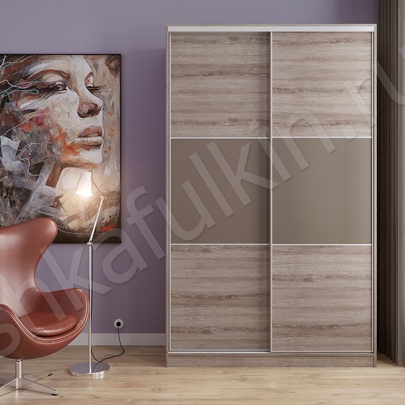 Корпусный шкаф-купе две двери Джоли Коричневый Модерн 2х створчатые Шкаф на балкон  1