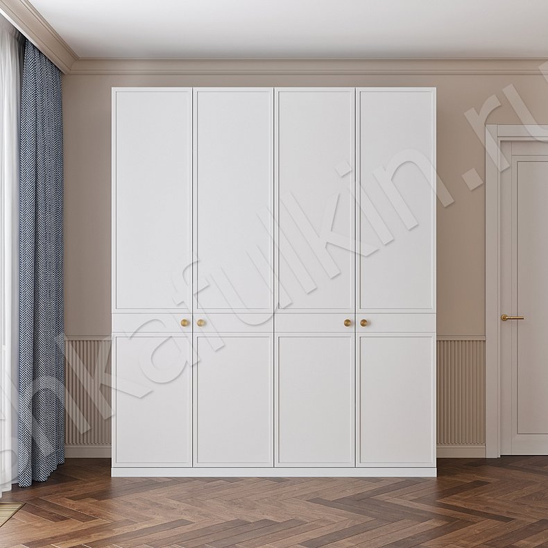 Шкаф Альдорро Светлые Белый Современный 4х створчатые Гостиная Для вещей 1