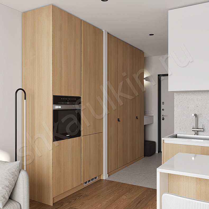 Изображение Кухонный гарнитур Кеплер Светлые Древесный Белый Скандинавский Для посуды 5