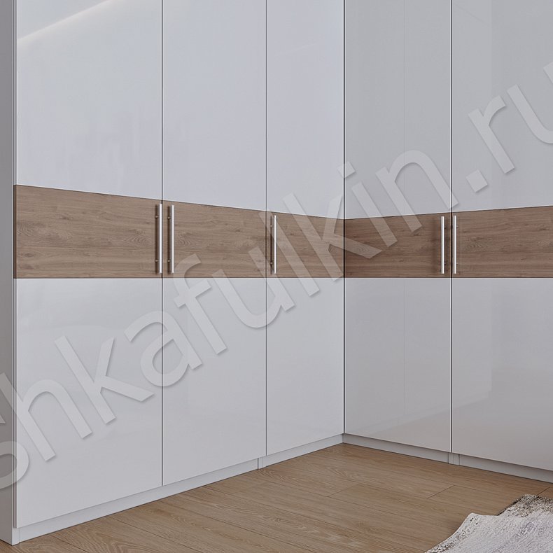 Угловой шкаф Эдельвейс Белый Современный 5и створчатые Гостиная Для вещей 3