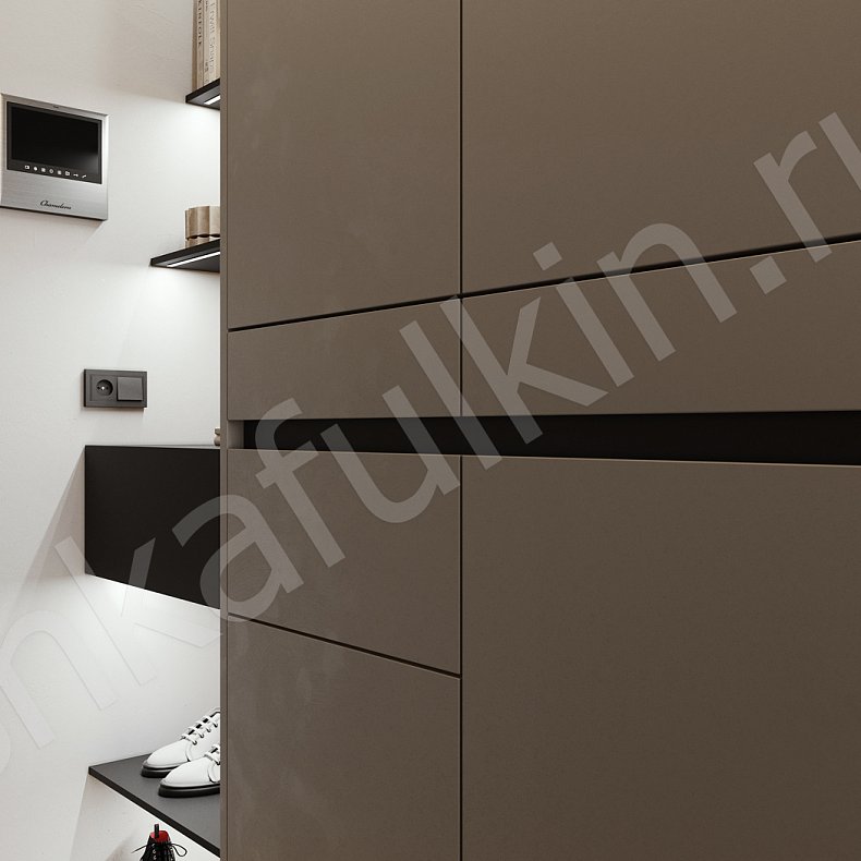 Прихожая Трофи Темные Серый Минимализм 4х створчатые Прихожая Для вещей 6