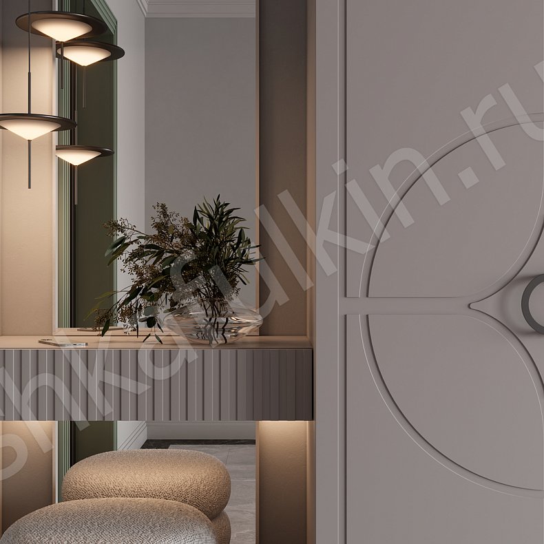 Изображение Прихожая Кимберли Серый Светлые Современный 4х створчатые Прихожая Для вещей 4