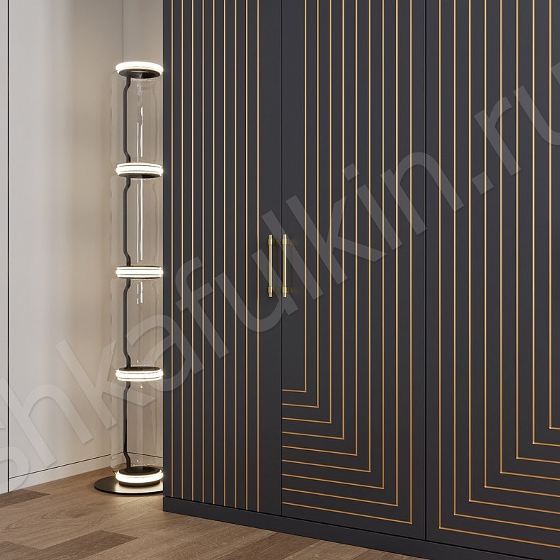 Шкаф Болеро Белый Черный Золото Модерн 4х створчатые Гостиная Для вещей 9