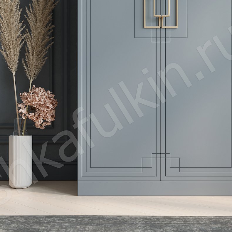 Изображение Шкаф Метрополитан Темные Серый Современный 4х створчатые Гостиная Для вещей 4