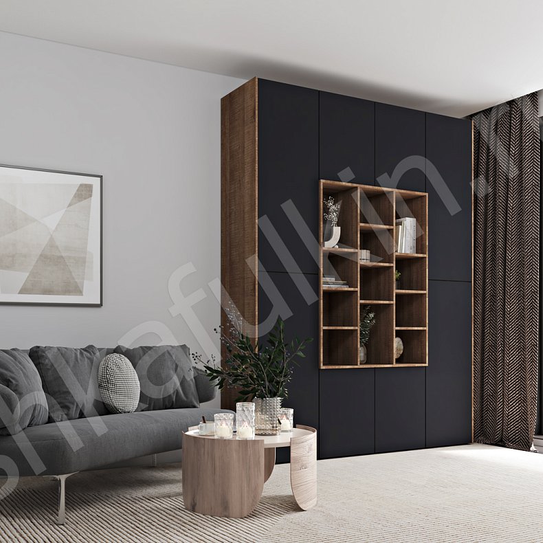 Шкаф Томми Светлые Серый Древесный Черный Белый Минимализм 2х створчатые Гостиная Для вещей Для посуды Для декора Для книг