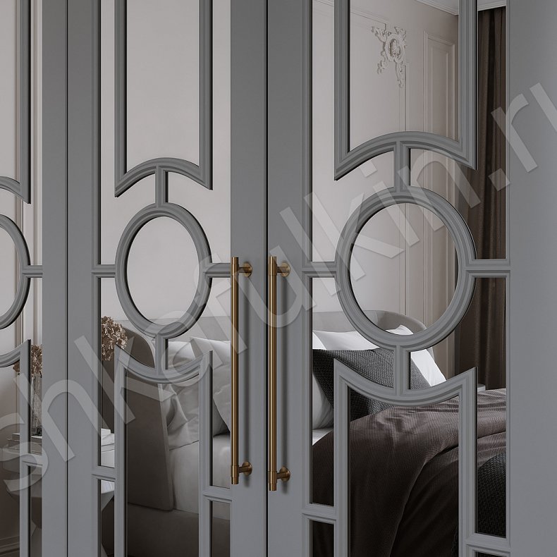 Изображение Шкаф Франсуа Светлые Серый Неоклассика 5и створчатые Спальня Для вещей 2