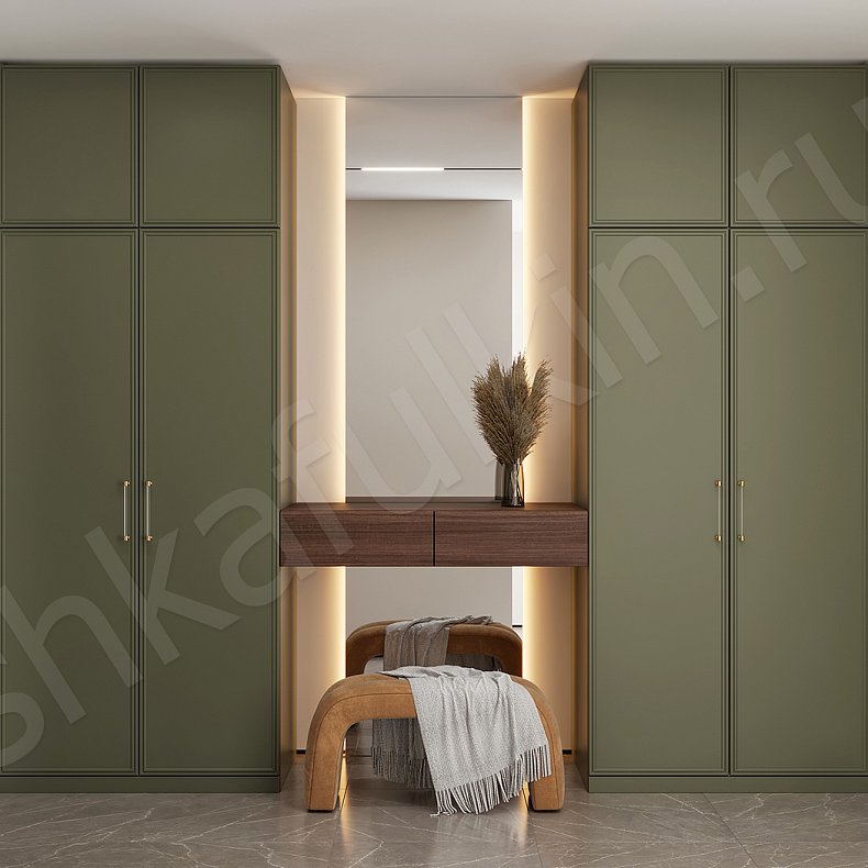 Изображение Прихожая Минор Темные Зеленый Неоклассика 4х створчатые Прихожая Для вещей 1