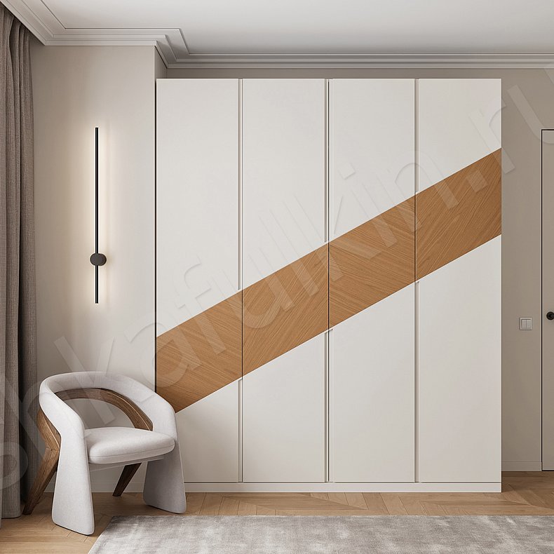 Шкаф Магма Белый Современный 4х створчатые Спальня Для белья 1