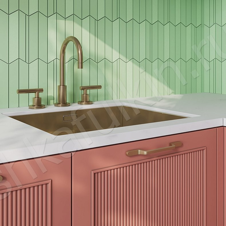 Кухня Ангурия Коричневый Цветной Красный Светлые Современный   Для посуды 4