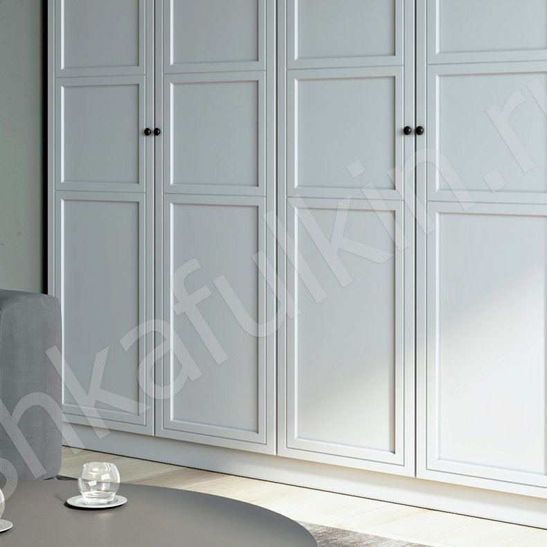 Изображение Распашной шкаф Такс Белый Светлые Неоклассика 4х створчатые Гостиная Для вещей 5