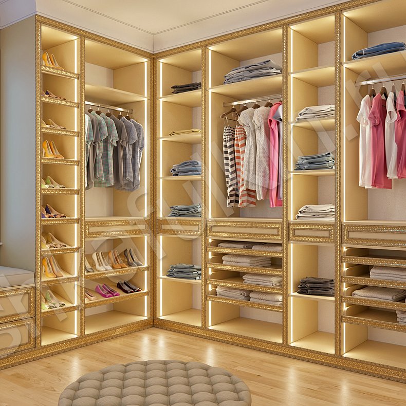Гардеробная Сивилия Золото Классика  Гардеробная  6