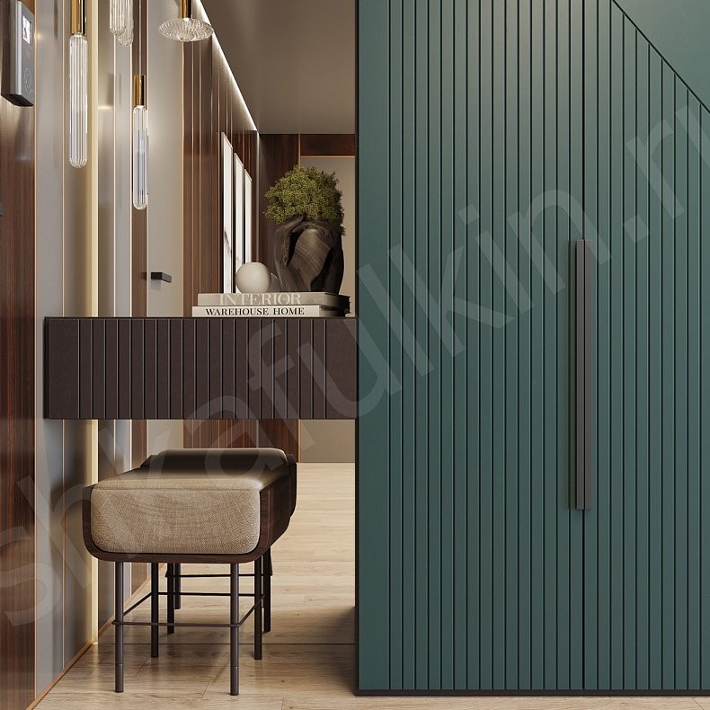 Прихожая Фигаро Цветной Красный Темные Зеленый Современный 4х створчатые Прихожая Для вещей 6