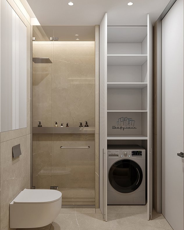 Изображение Мебель в санузел Шондер Белый Светлые Современный   Для вещей 8