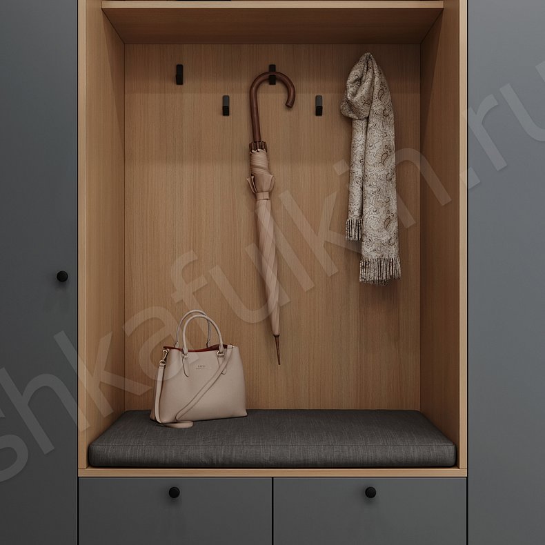 Изображение Прихожая Зорро Темные Светлые Серый Коричневый Черный Минимализм 3х створчатые Прихожая Для вещей 8