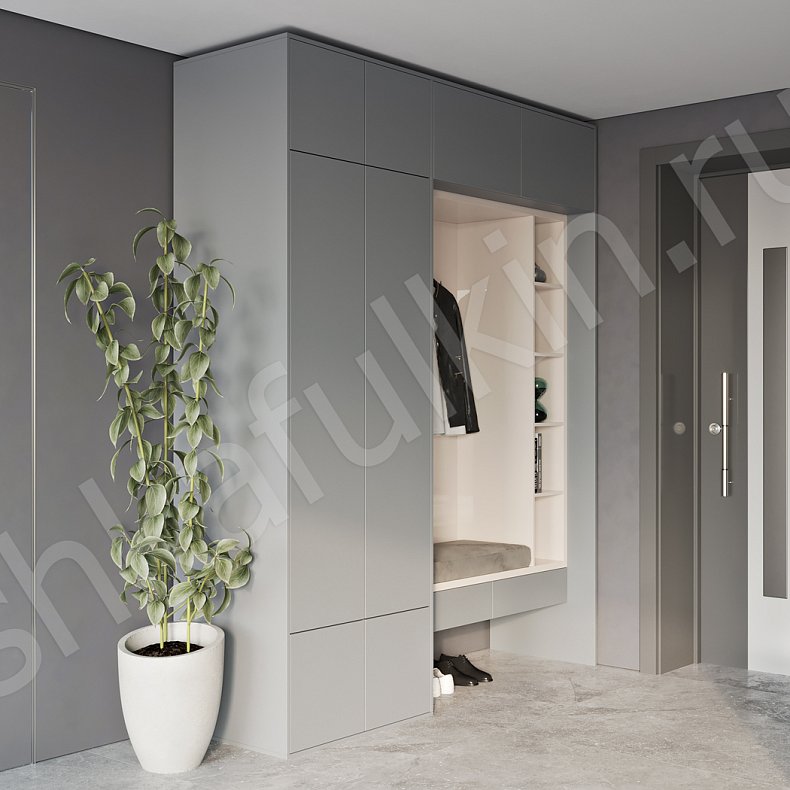 Прихожая Ивари Темные Светлые Серый Древесный Черный Белый Скандинавский 2х створчатые Прихожая Для вещей 8