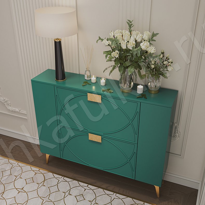 Изображение Прихожая Арива Цветной Серый Светлые Темные Зеленый Неоклассика 3х створчатые Прихожая Для вещей 13