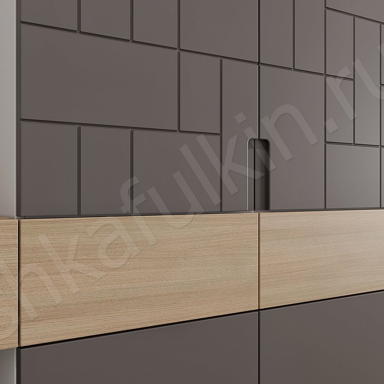 Прихожая Честер Древесный Темные Серый Современный 4х створчатые Коридор Для вещей 4