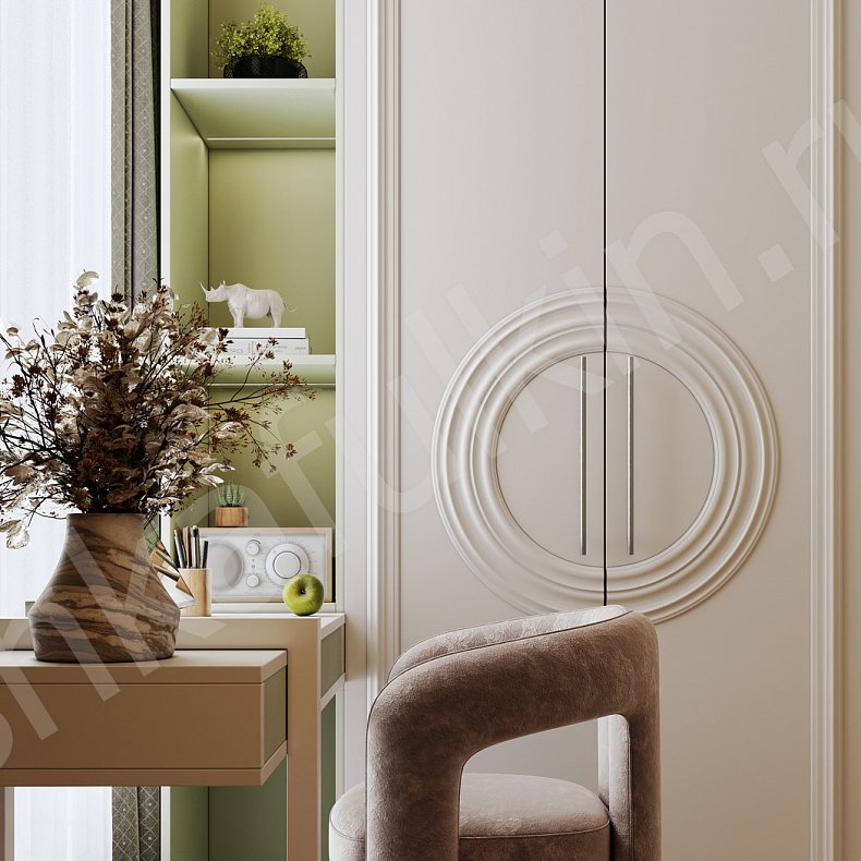 Изображение Детская Санмарино Белый Светлые Неоклассика 4х створчатые Детская Для книг Для декора Для вещей 3