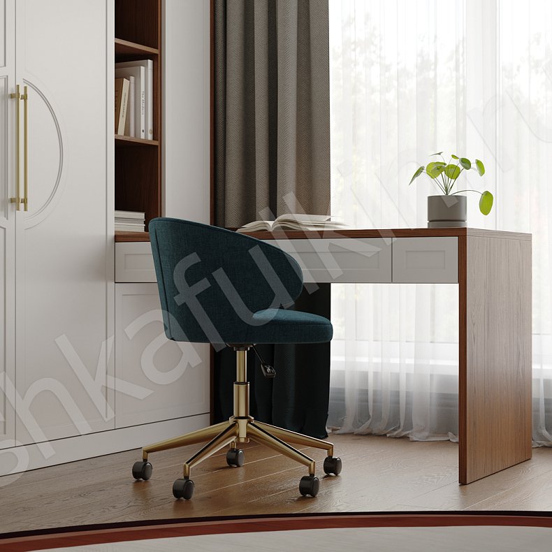 Кабинет Омега Древесный Белый Светлые Неоклассика 4х створчатые Спальня Для книг Для декора Для вещей 2