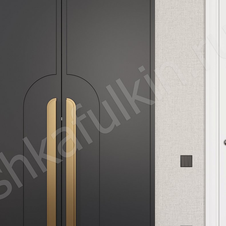 Гарнитур Варта Золото Черный Темные Неоклассика 4х створчатые Спальня Для белья Для вещей 3