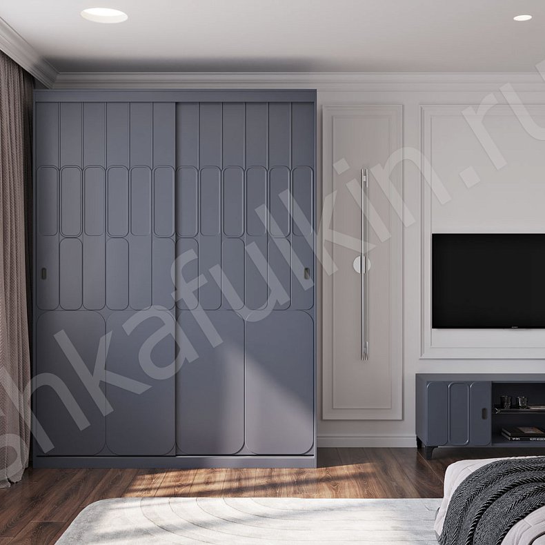 Корпусный шкаф-купе Битман Темные Современный 2х створчатые Гостиная Для вещей 1