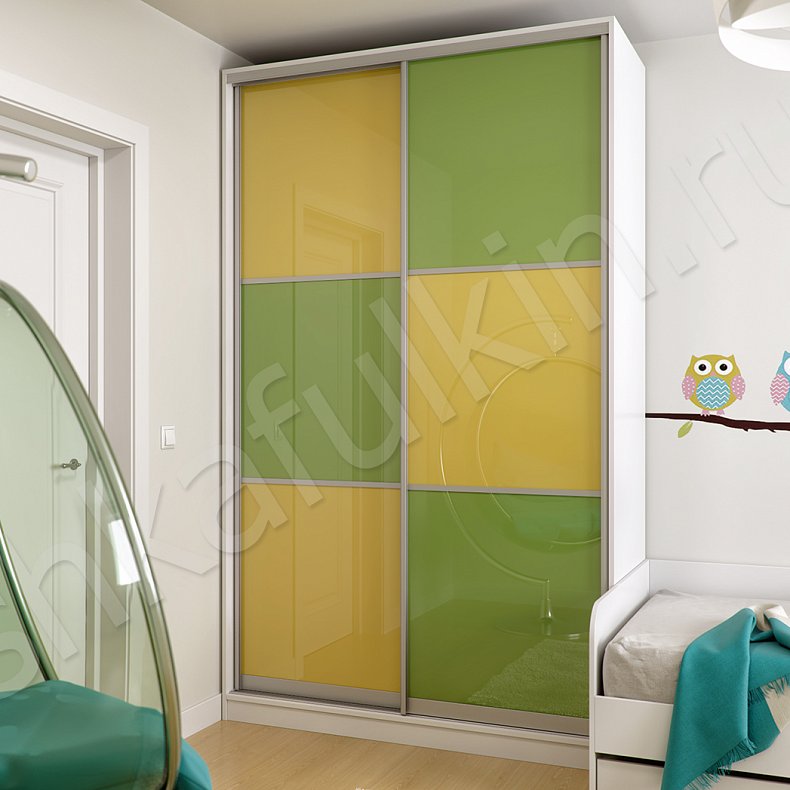 Детская Паскаль Цветной Светлые Зеленый Современный 2х створчатые Детская Для вещей 2